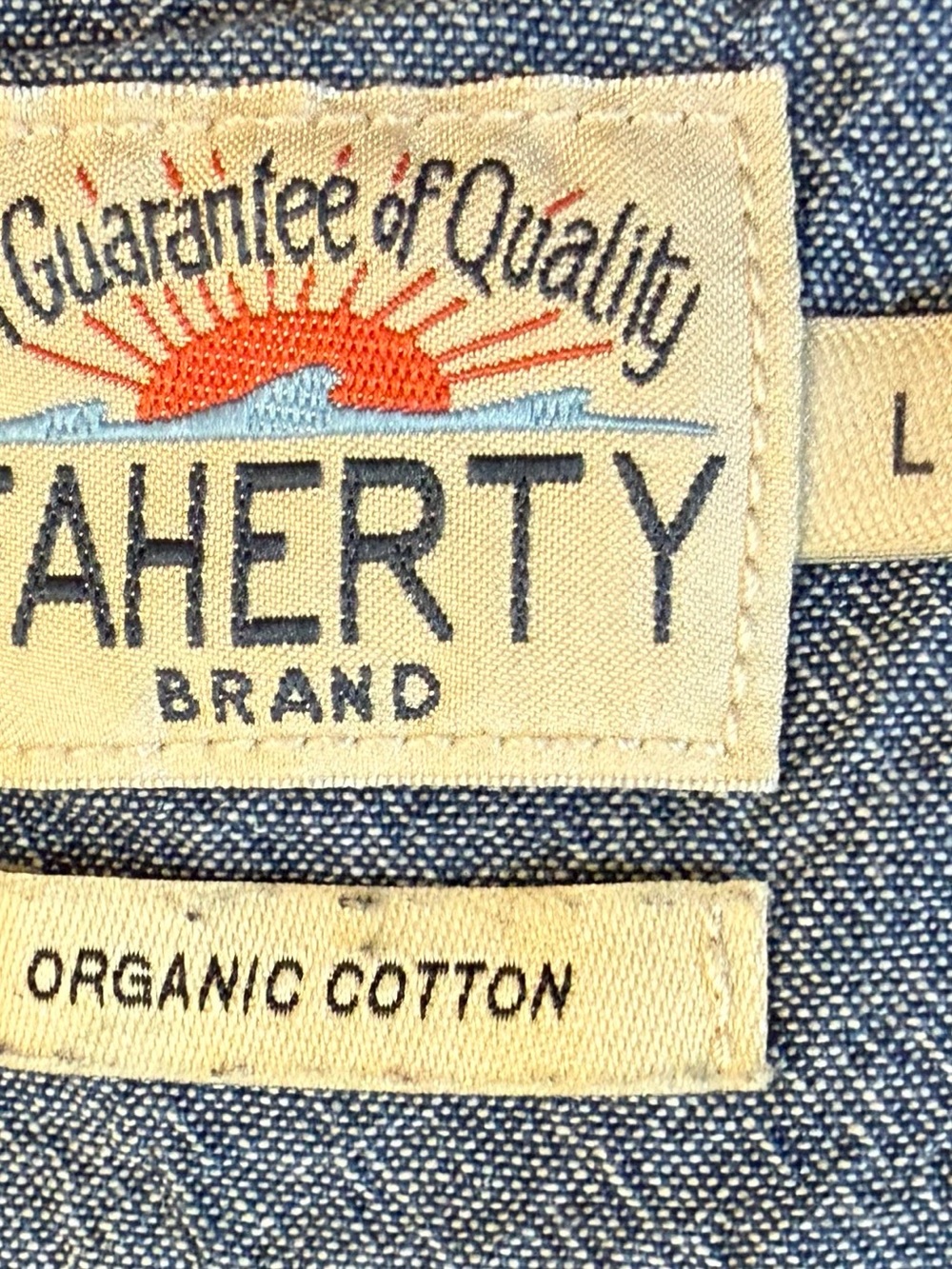 Faherty Brand Organic Cotton Blanket Hoodie in Evening Ridge Size Large! - Picture 10 of 11